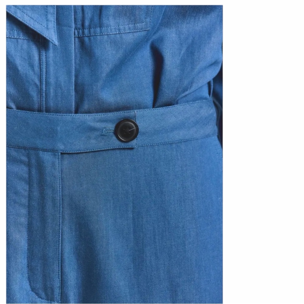 NWT Derek Lam 10 Crosby Eli Wide Leg Pants in Medium Blue Size 8 - Picture 3 of 12